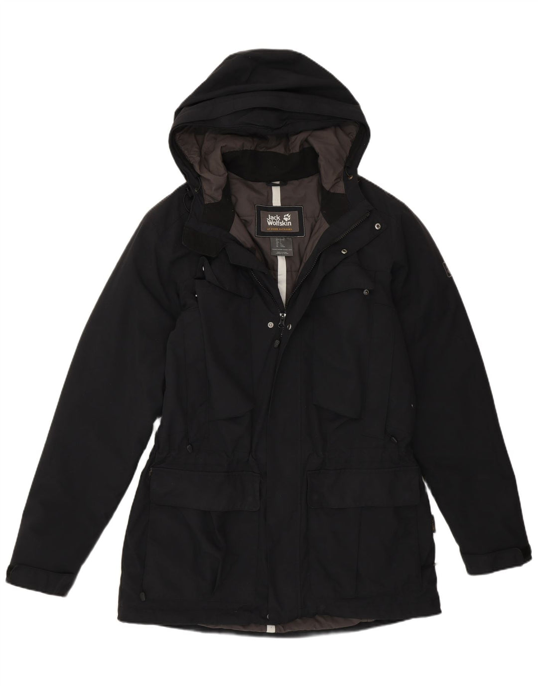 Jack Wolfskin Jachetă de vânt cu glugă pentru bărbați UK 36/38 Poliamidă neagră medie