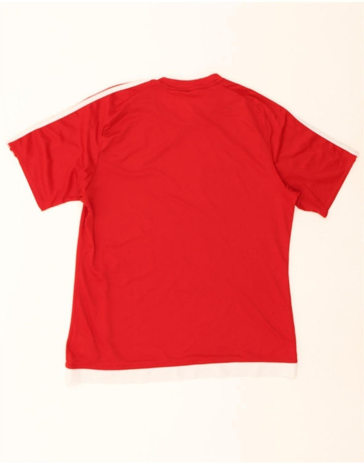 ADIDAS Mens Climalite T-Shirt Top Large Red Polyester Vintage Adidas and Second-Hand Adidas from Messina Hembry 