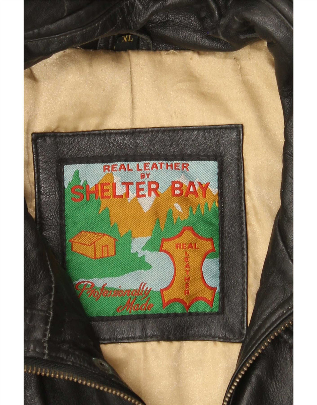 Palton din piele pentru bărbați Shelter Bay UK 42 XL negru