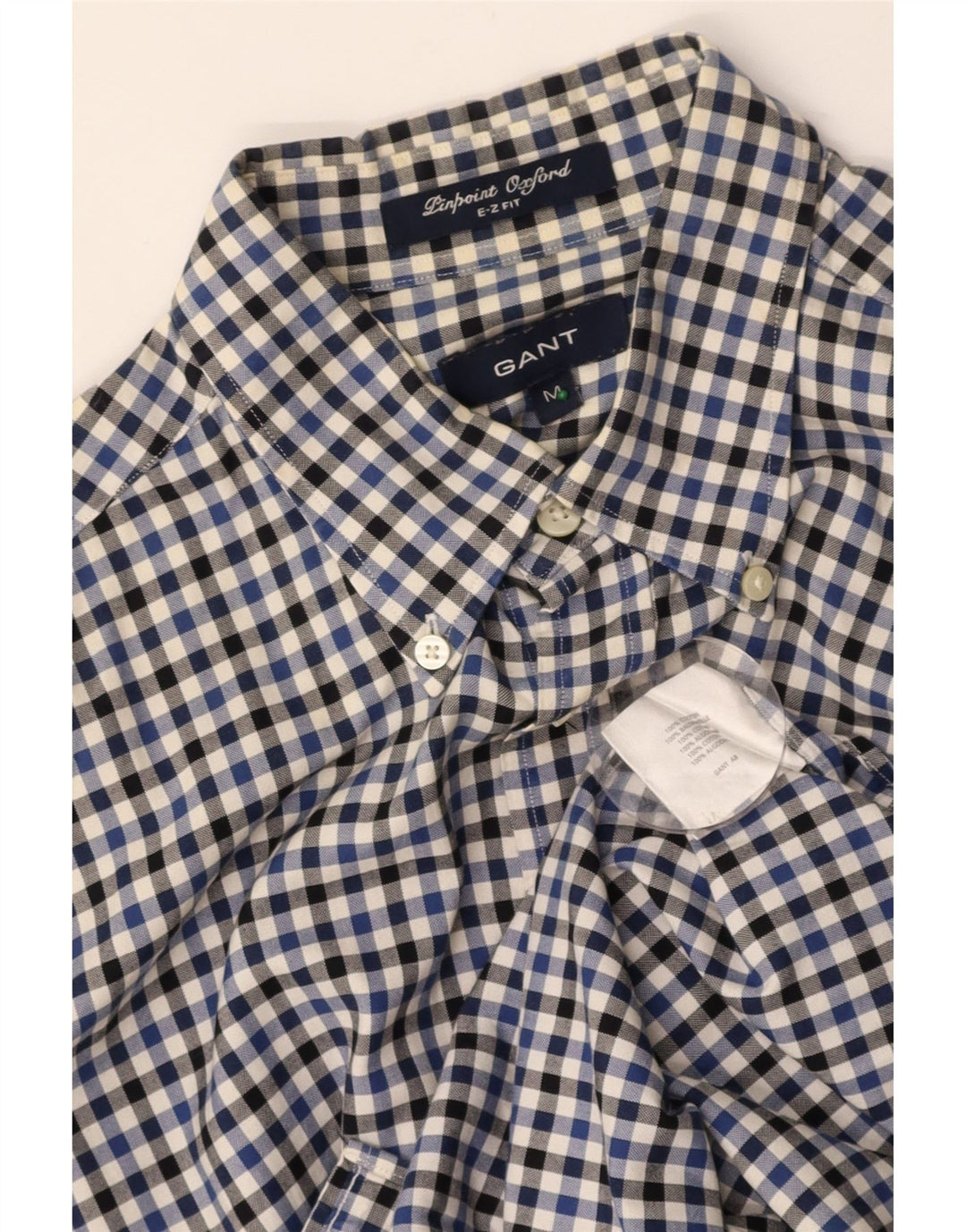 GANT Mens E-Z Fit Shirt Medium Blue Gingham Cotton