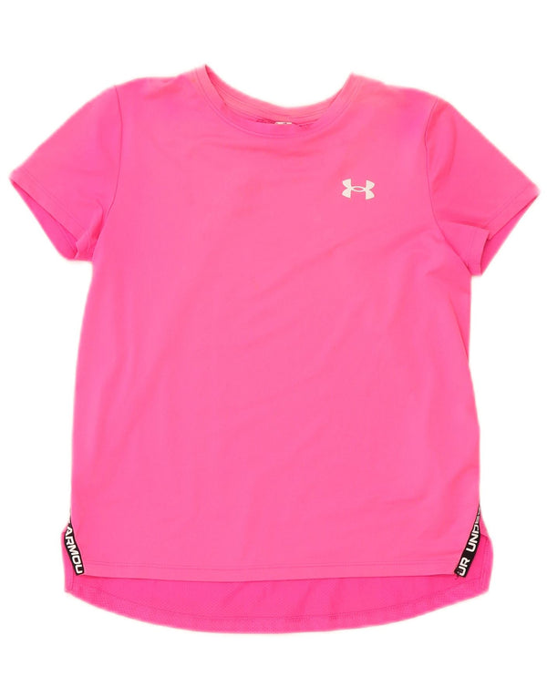 Tricou grafic Under Armour pentru fete Top 9-10 ani poliester roz mediu