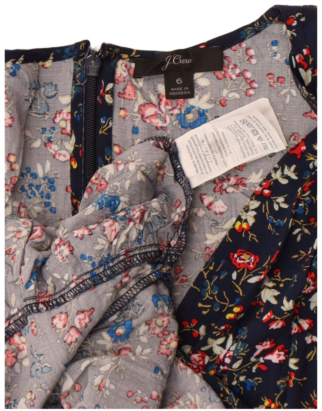 Rochie A-Line pentru femei J. Crew US 6 Medium Bluemarin Floral Viscose