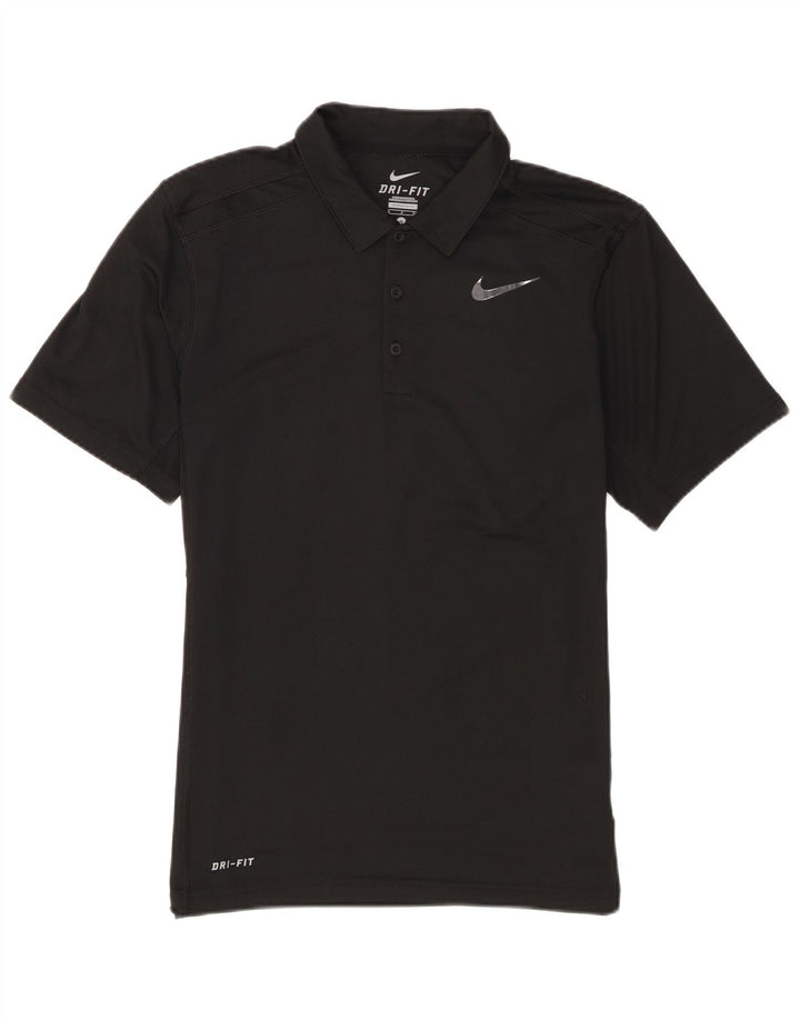 Tricou polo Nike Dri Fit pentru bărbați, poliester negru mic