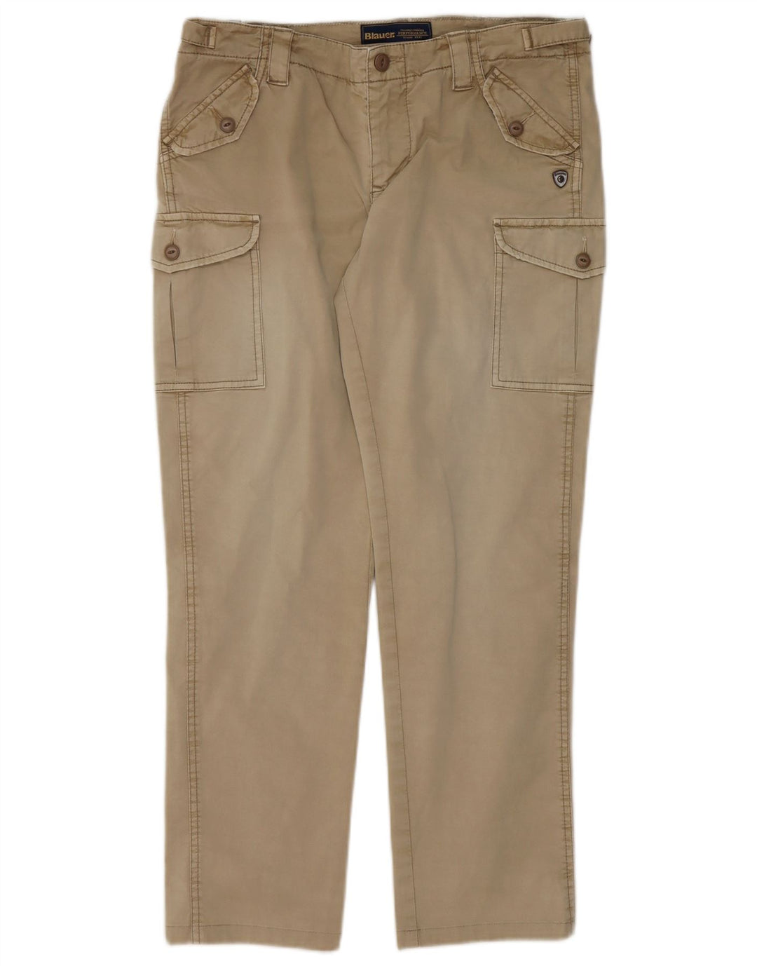 BLAUER Mens Straight Cargo Trousers  W31 L28 Beige Cotton