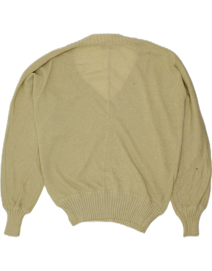 VINTAGE Womens Oversized V-Neck Jumper Sweater IT 44 Medium Green Vintage Vintage and Second-Hand Vintage from Messina Hembry 