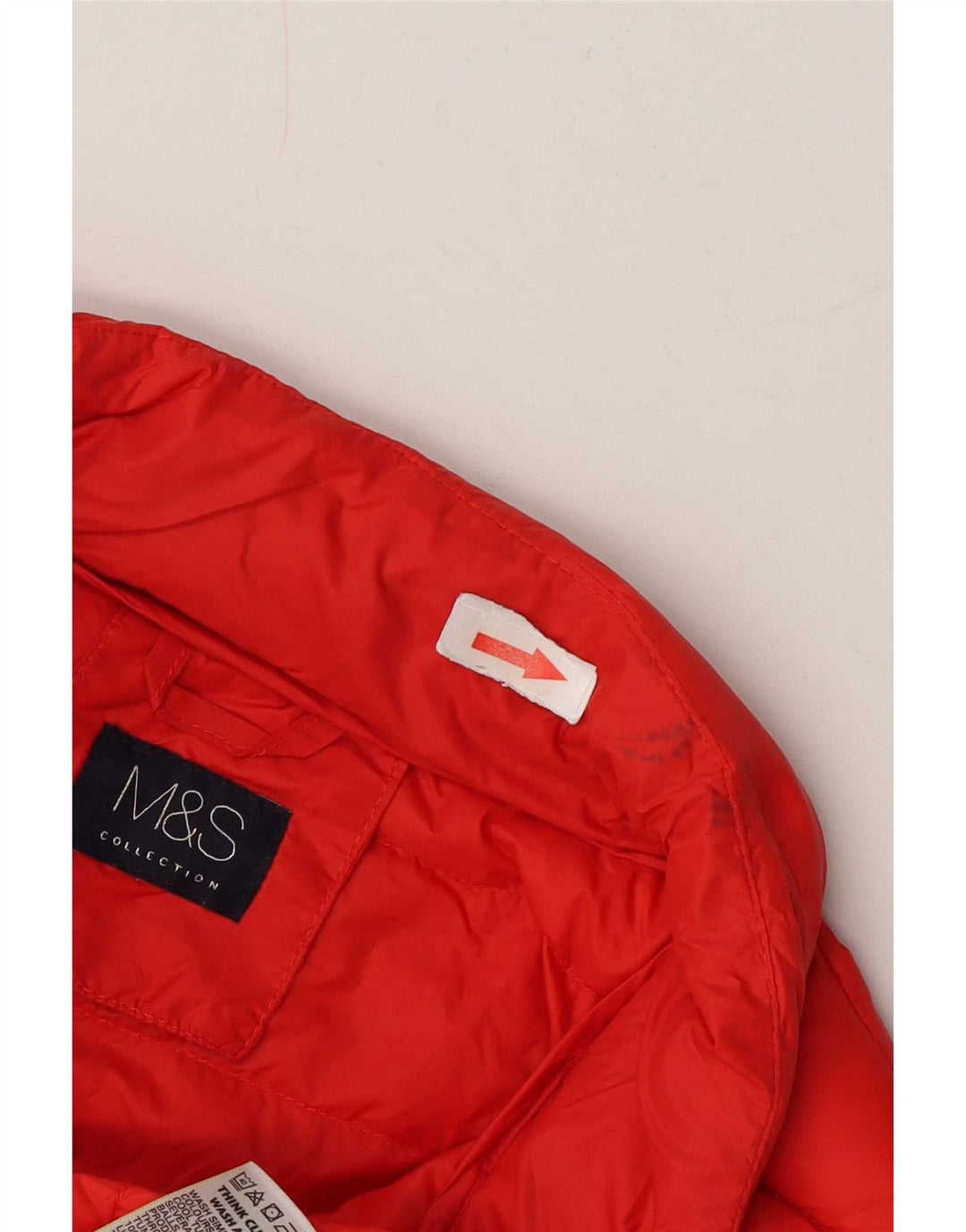 Gilet căptușit cu glugă pentru femei Marks & Spencer UK 12 Poliamidă roșie medie