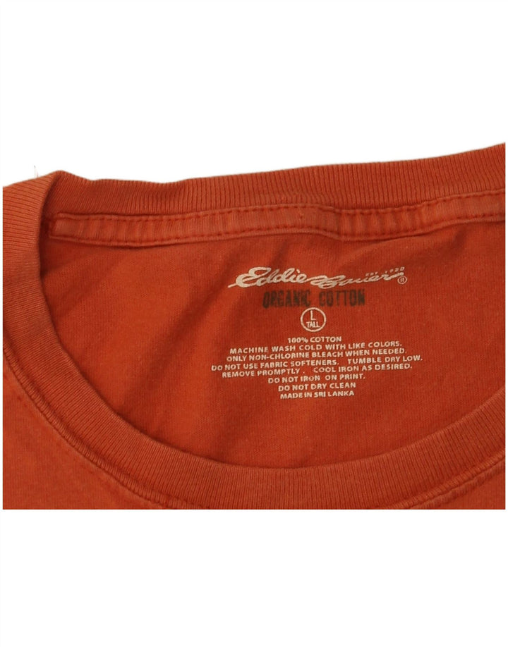 Tricou grafic înalt pentru bărbați Eddie Bauer Top mare din bumbac portocaliu