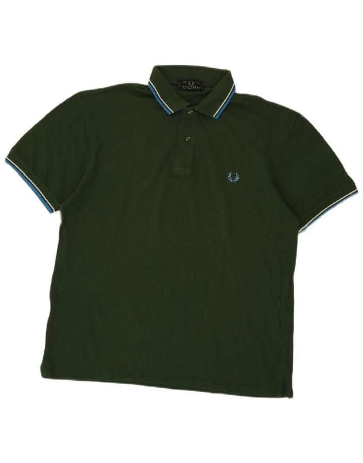 Cămașă polo Fred Perry pentru bărbați, bumbac verde mare