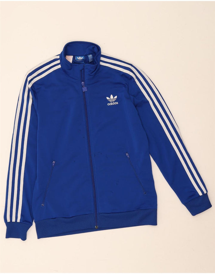 Jachetă de top pentru trening cu grafic pentru băieți Adidas 13-14 ani, poliester albastru