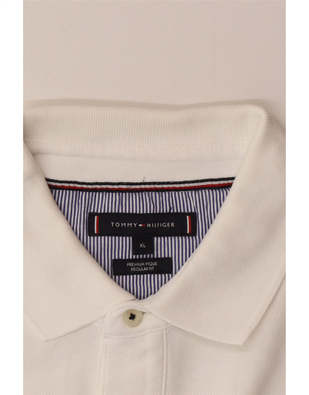 Cămașă polo Tommy Hilfiger pentru bărbați, cu formă regulată, XL, alb