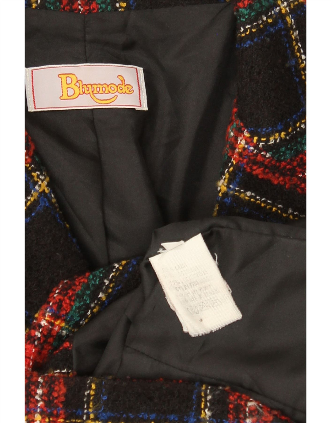 Jachetă Blumode pentru femei cu 3 nasturi, UK 8, lână carouri neagră