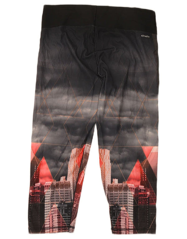 Leggings Adidas Climalite Graphic pentru femei Marea Britanie 12/14 Medium Negru Geometric