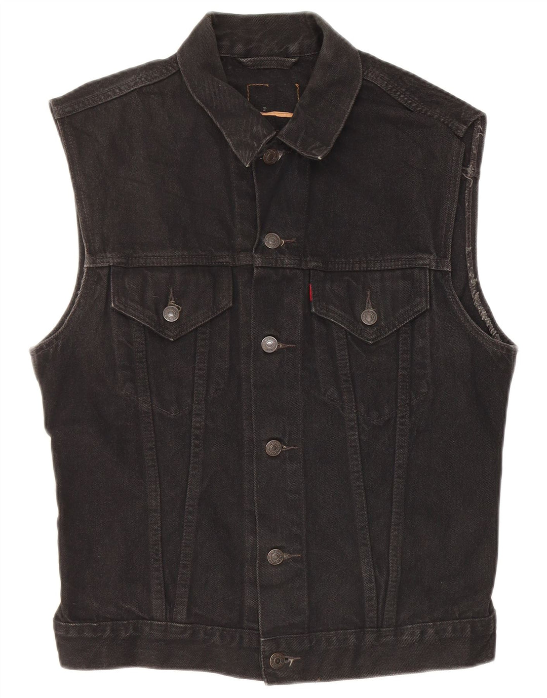 Gilet de denim pentru bărbați Levi's UK 38, bumbac mediu negru
