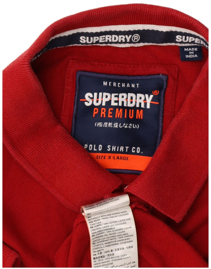 Tricou polo grafic pentru bărbați Superdry XL, bumbac roșu