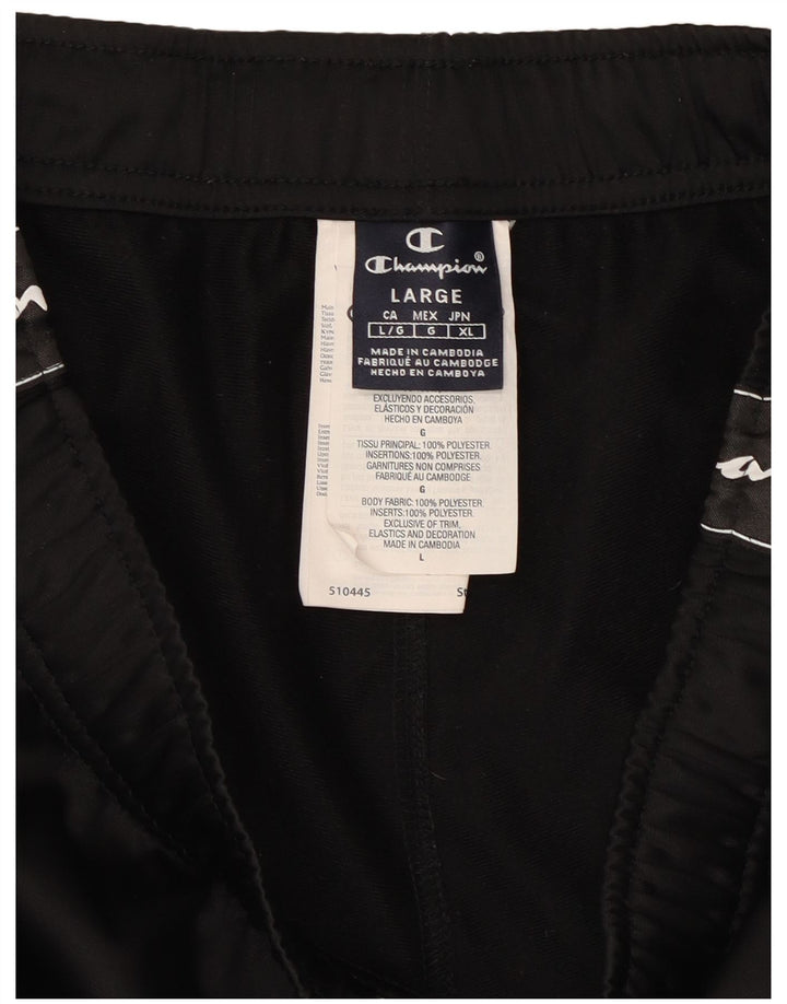 Pantaloni de trening grafic pentru bărbați CHAMPION Pantaloni de jogging, mari, negru, poliester