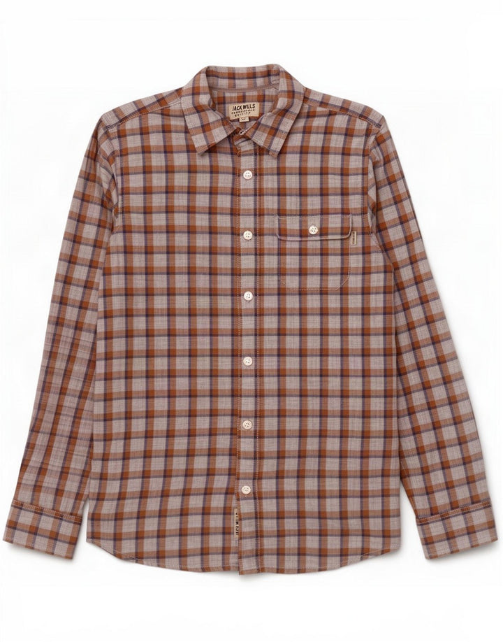 Jack Wills Cămașă pentru bărbați 2XS bumbac cu carouri maro