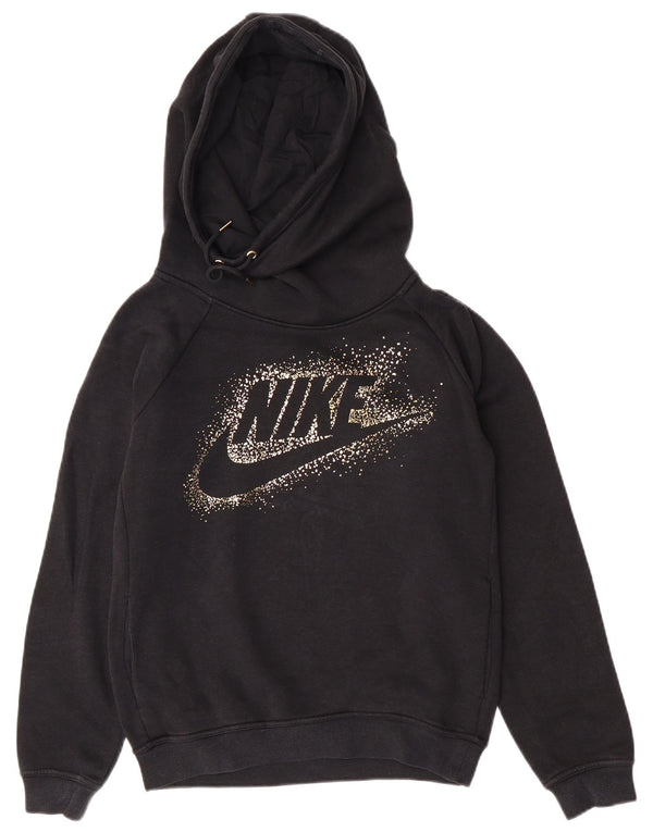 Pulover pentru femei Nike Graphic Oversized Hoodie UK 10 Bumbac negru mic