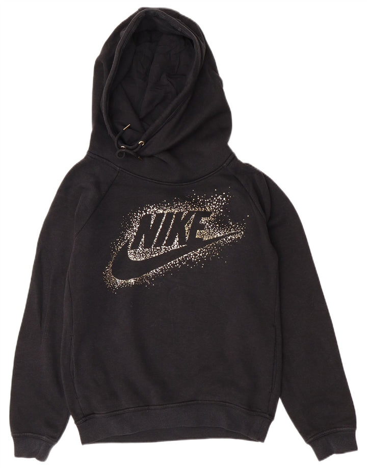 Pulover pentru femei Nike Graphic Oversized Hoodie UK 10 Bumbac negru mic