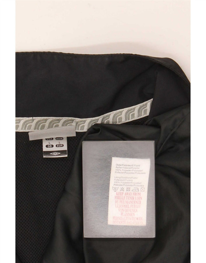 Jachetă de trening Umbro pentru bărbați, poliester geometric mare, negru