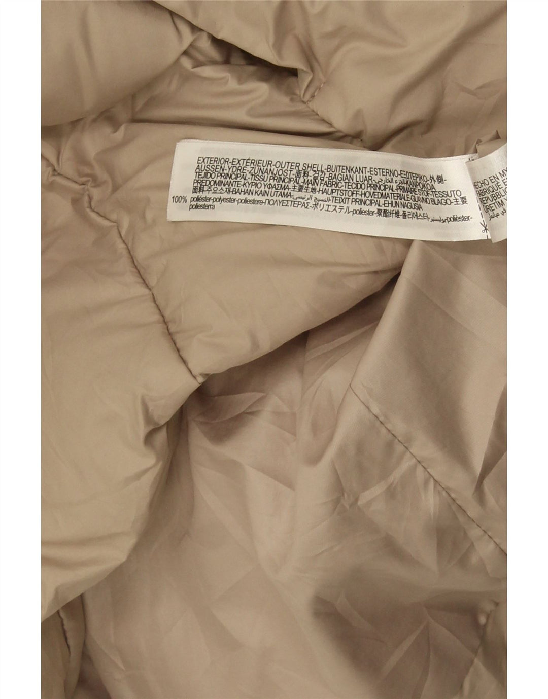 Jachetă căptușită cu glugă pentru femei ZARA UK 14 Medium Bej Poliester