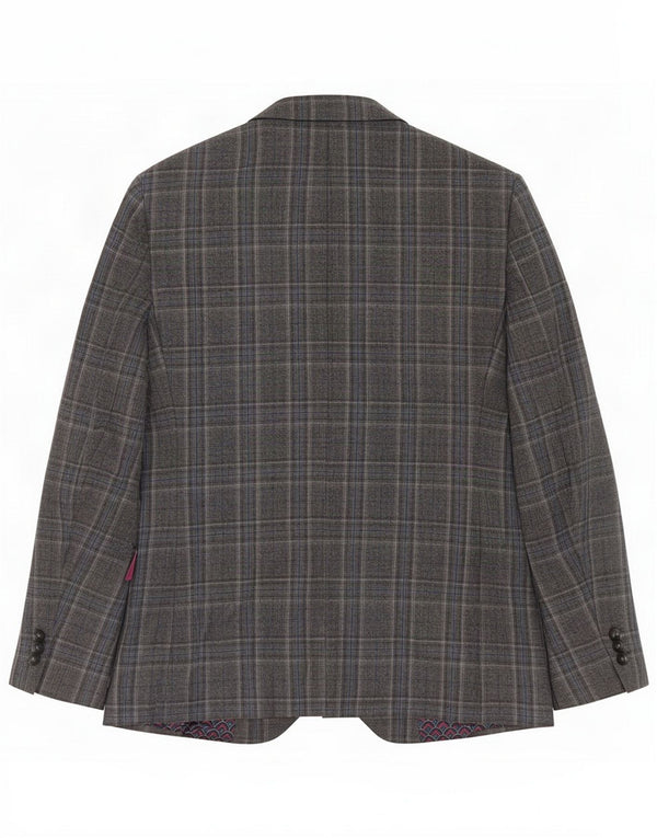 Jachetă pentru bărbați Ted Baker cu 2 nasturi UK 38 Medium Gri Check Wool