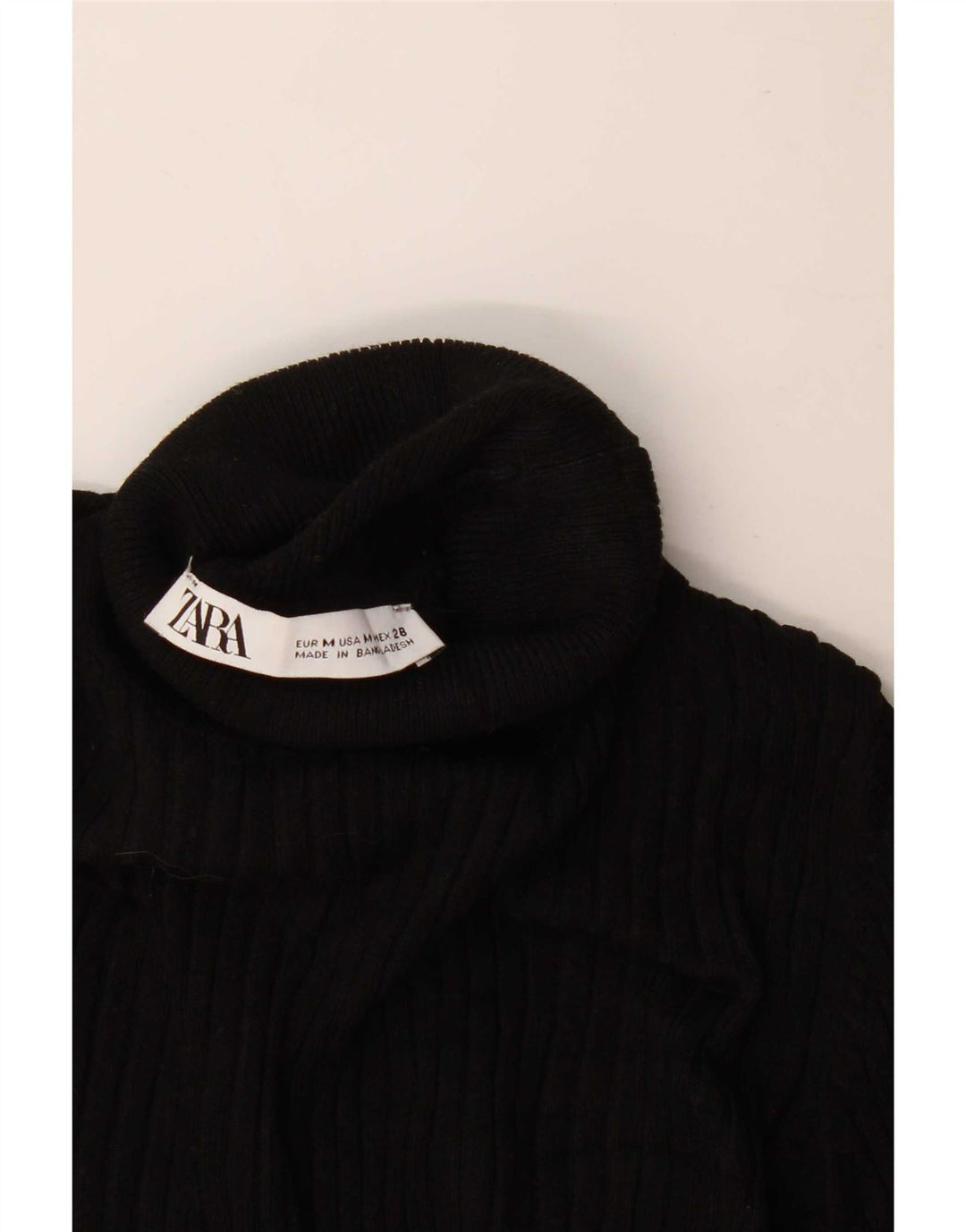 Pulover pentru femei cu gât rulat Zara UK 12 Medium Negru
