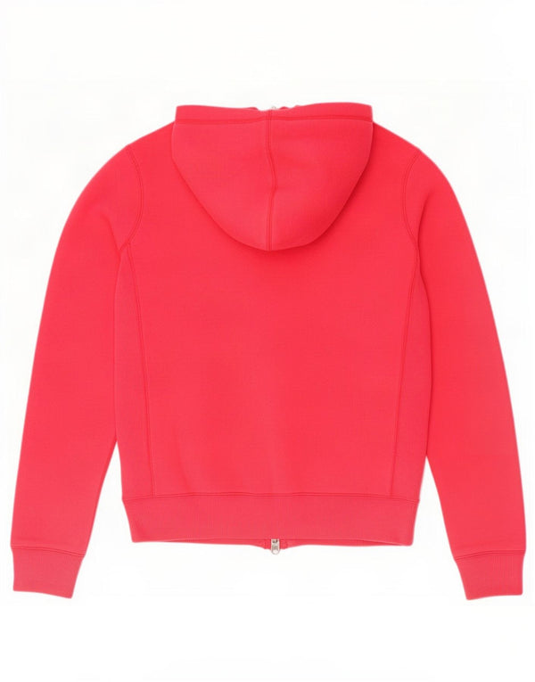 Nike Womens Zip Hoodie Sweater UK 12/14 Medium Pink Cotton