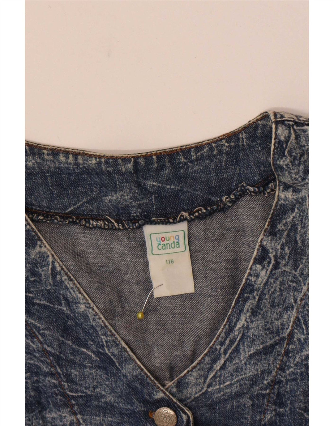 Jachetă Denim Crop Canda Fete 15-16 Ani Bumbac Albastru