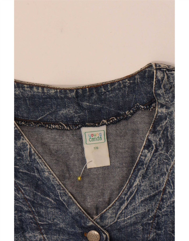 Jachetă Denim Crop Canda Fete 15-16 Ani Bumbac Albastru