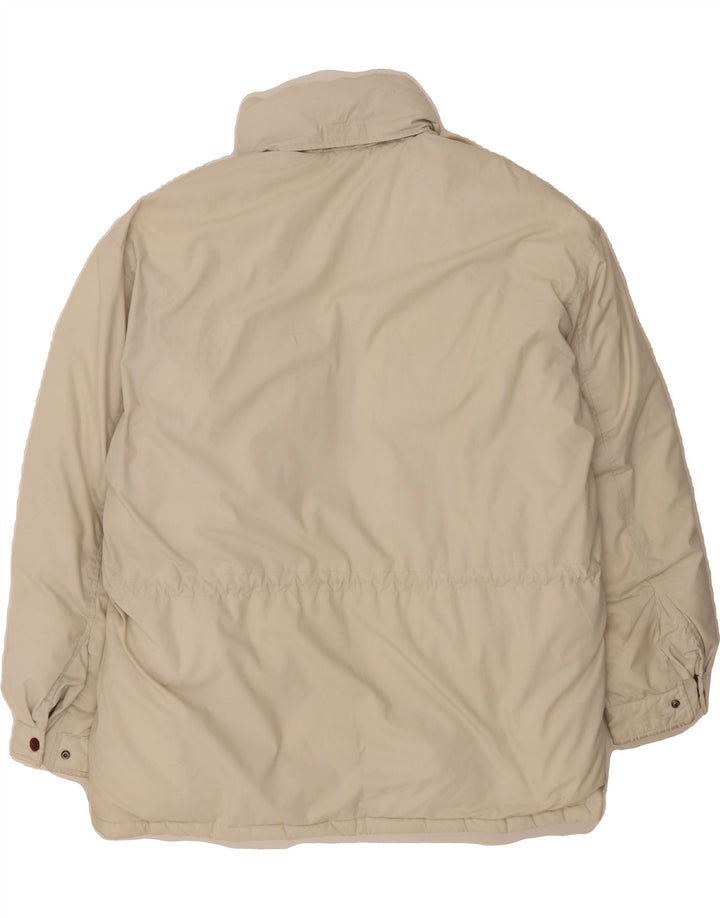 VINTAGE Mens Loose Fit Padded Jacket UK 38 Medium Off White Polyester Vintage Vintage and Second-Hand Vintage from Messina Hembry 