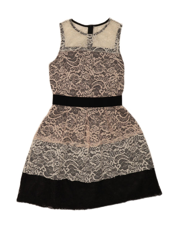 Rochie vintage din dantelă pentru femei UK 8 Mic, alb, floral