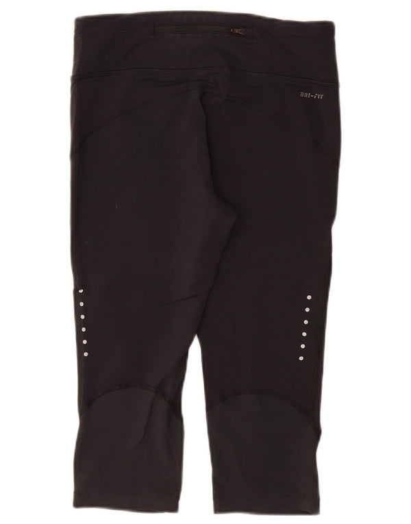 Nike Womens Dri Fit Capri Leggings UK 8 Small  Black Nylon
