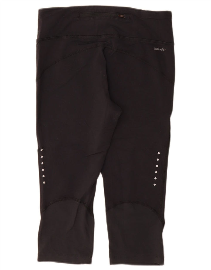 Leggings capri Nike Dri Fit pentru femei UK 8 Small Nylon negru