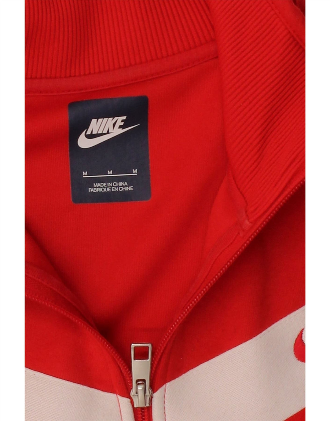 NIKE Mens Tracksuit Top Jacket Medium Red Colourblock Cotton