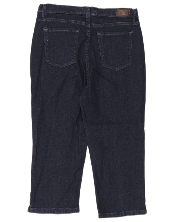 Blugi Capri clasici cu talie înaltă pentru femei Lee US 12 Large W30 L20 Bleumarin