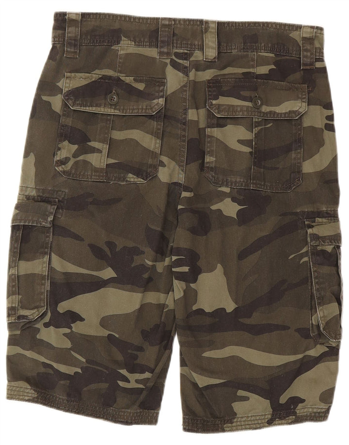Pantaloni scurți cargo pentru bărbați Mountain Warehouse W30, bumbac camuflaj verde mediu