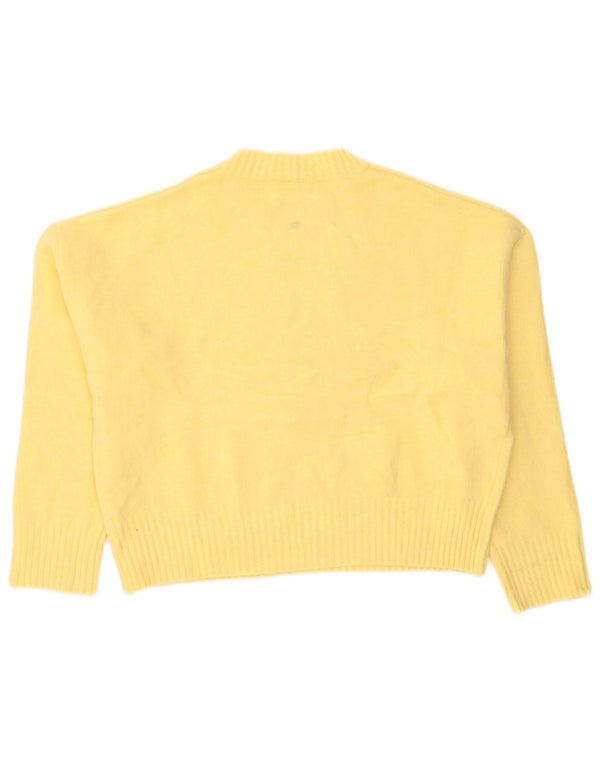 Pulover oversize cu decolteu rotund pentru femei Zara UK 10 Mic Galben