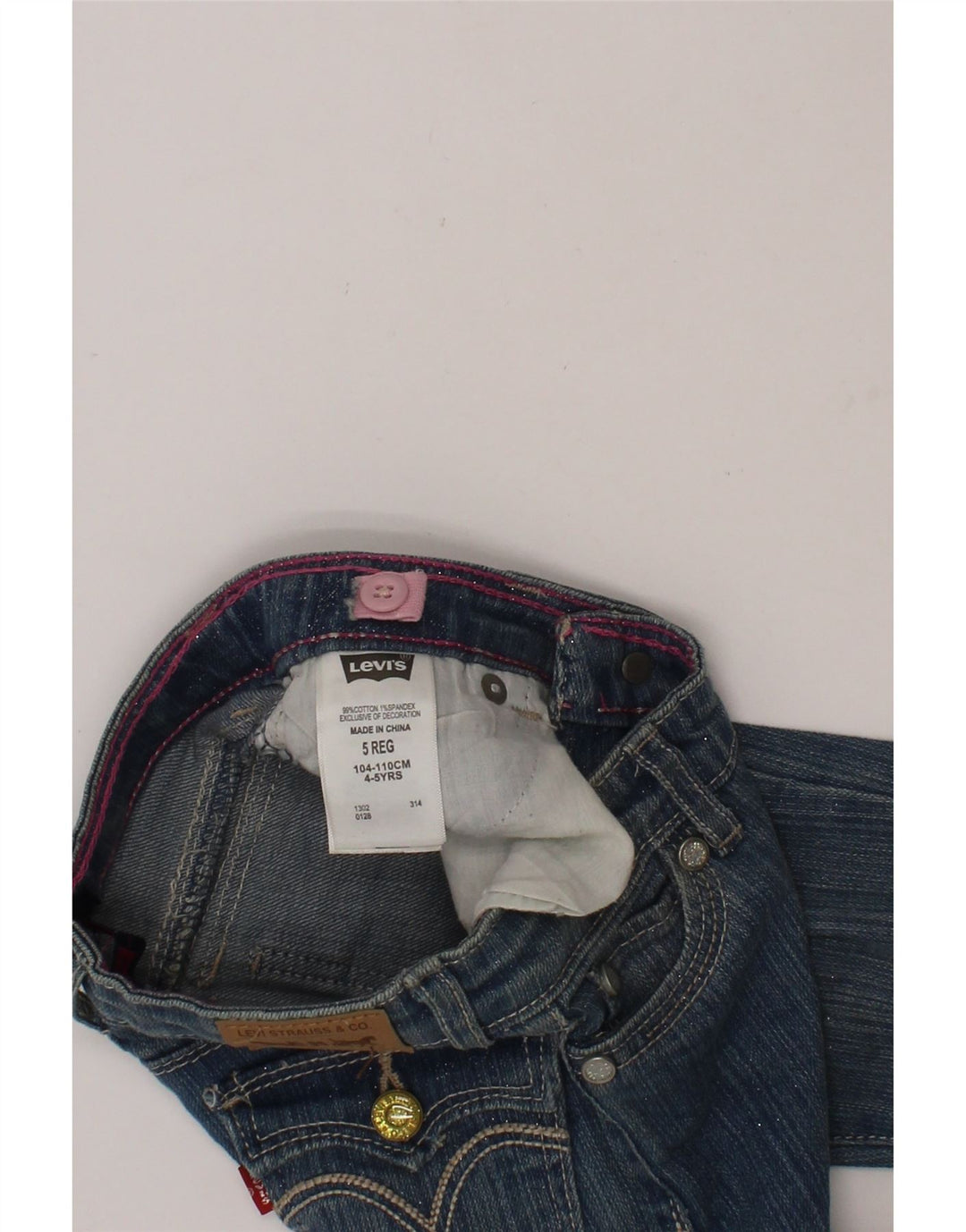 LEVI'S Girls Bootcut Jeans 4-5 Years W20 L17 Blue Cotton Vintage Levi's and Second-Hand Levi's from Messina Hembry 