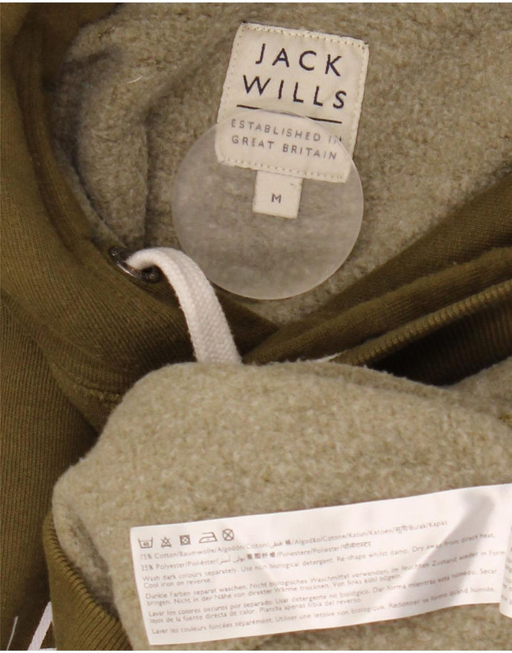 Pulover Jack Wills pentru bărbați cu glugă cu grafică, bumbac verde mediu