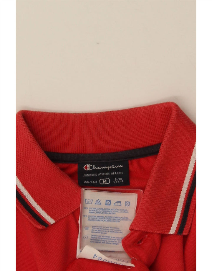 Tricou Polo Băieți CHAMPION 9-10 Ani Bumbac Roșu Mediu