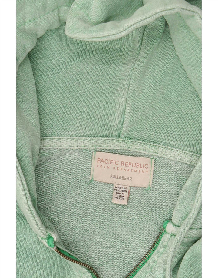 Pulover pentru femei Pull & Bear, supradimensionat, cu fermoar, verde mediu, UK 14