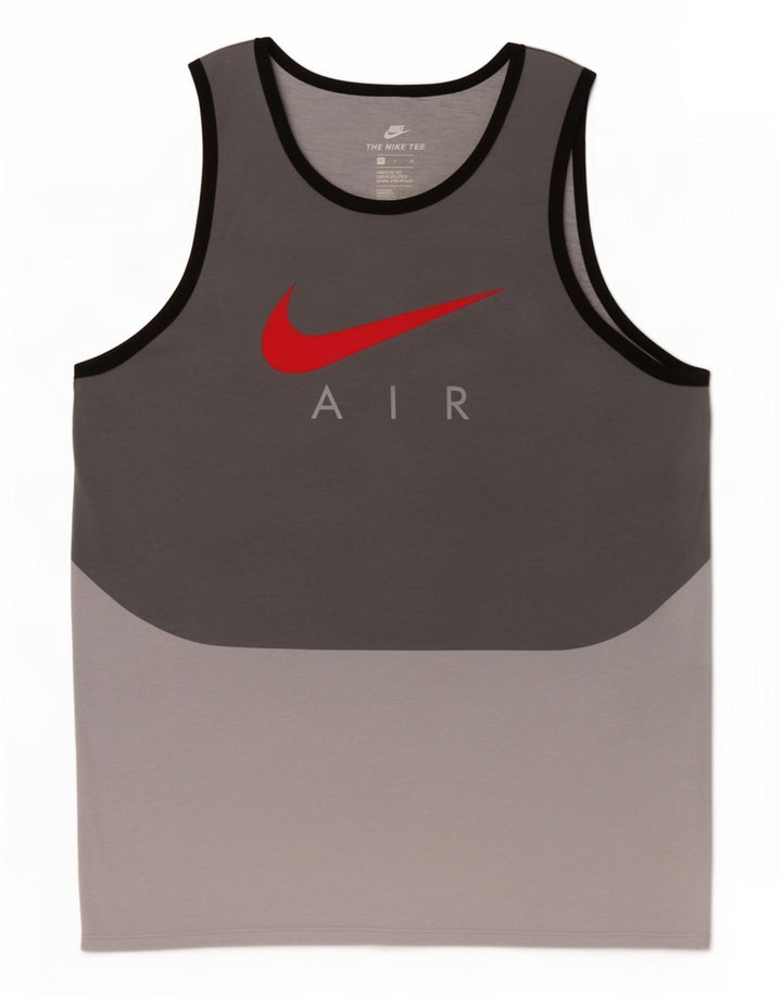 Vestă grafică cu croială atletică Nike pentru bărbați, poliester color bloc, gri mediu