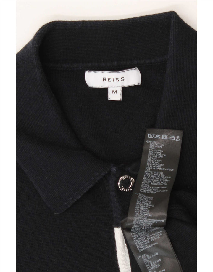 Cămașă polo Reiss pentru bărbați, bumbac color bloc mediu, albastru bleumarin