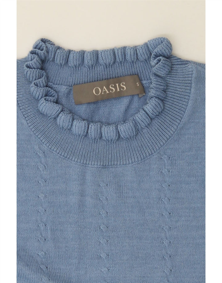 OASIS Womens Vest Tank Top UK 10 Small Blue Cotton Vintage Oasis and Second-Hand Oasis from Messina Hembry 
