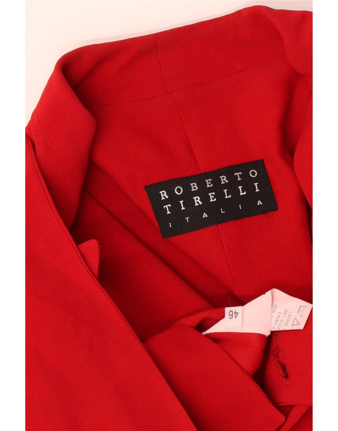 Jachetă vintage de damă cu 1 nasture crop blazer IT 46 mare roșu viscoză