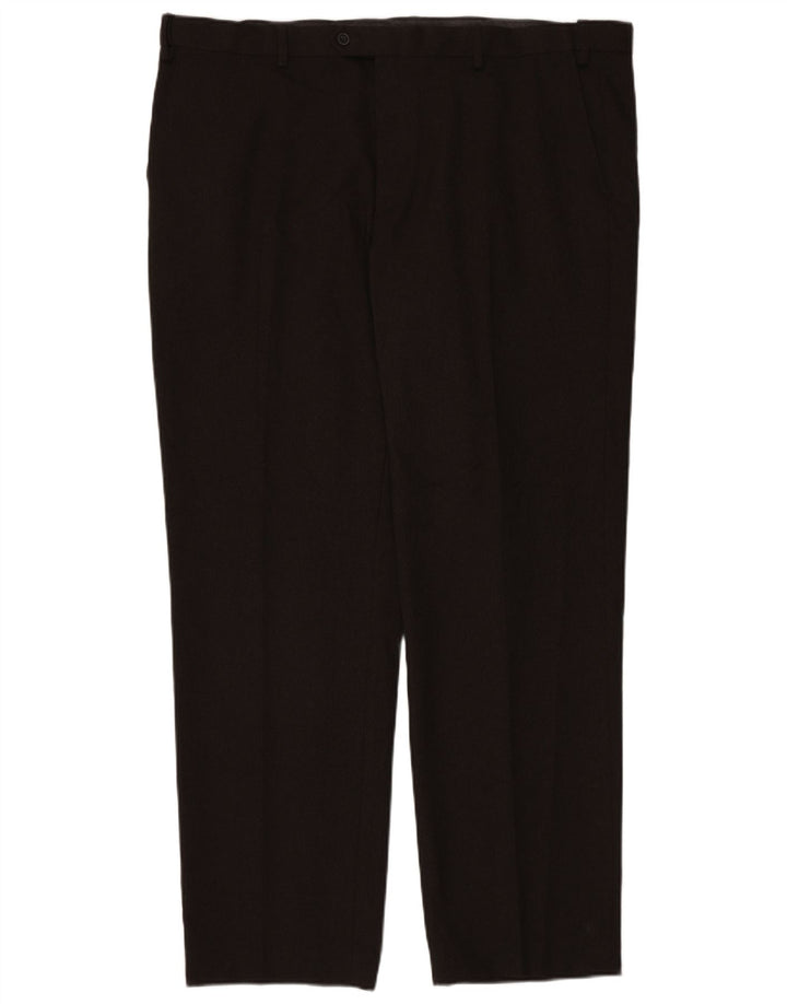 Pantaloni de costum pentru bărbați Marks & Spencer, cu ajustare normală, L44 L33, poliester maro