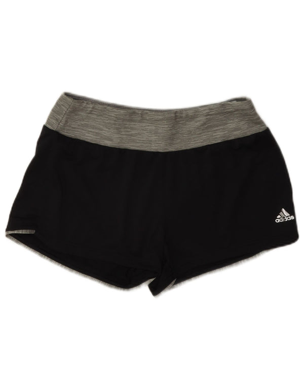 Pantaloni scurți sport Climalite Adidas pentru femei UK 10 Small Black Colorblock