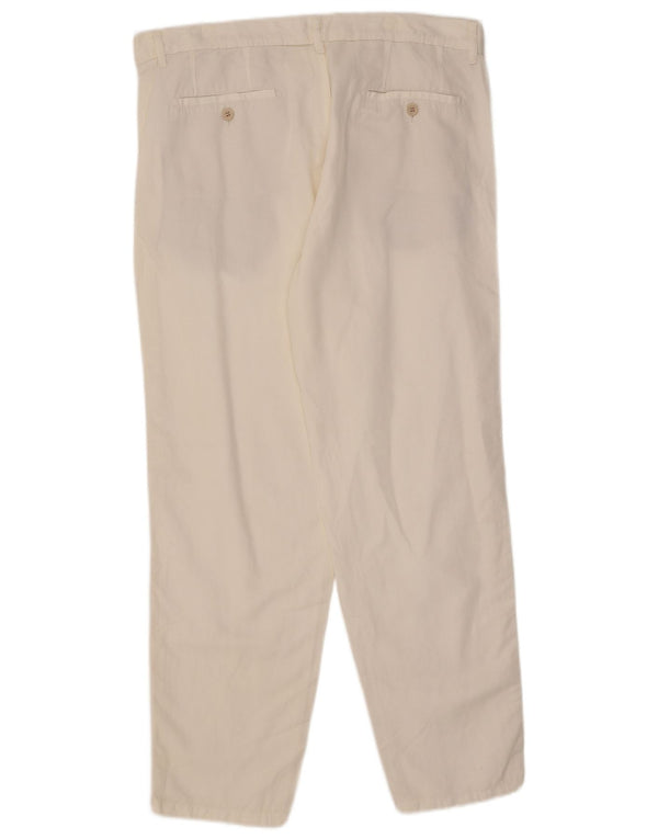 Pantaloni chino drepți pentru bărbați Zara EU 46 XL W36 L29 Bumbac alb