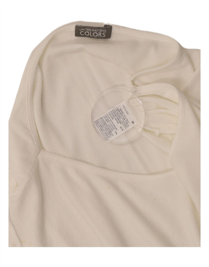 Bluză Benetton pentru femei Batwing Top UK 14 Medium Off White Viscose
