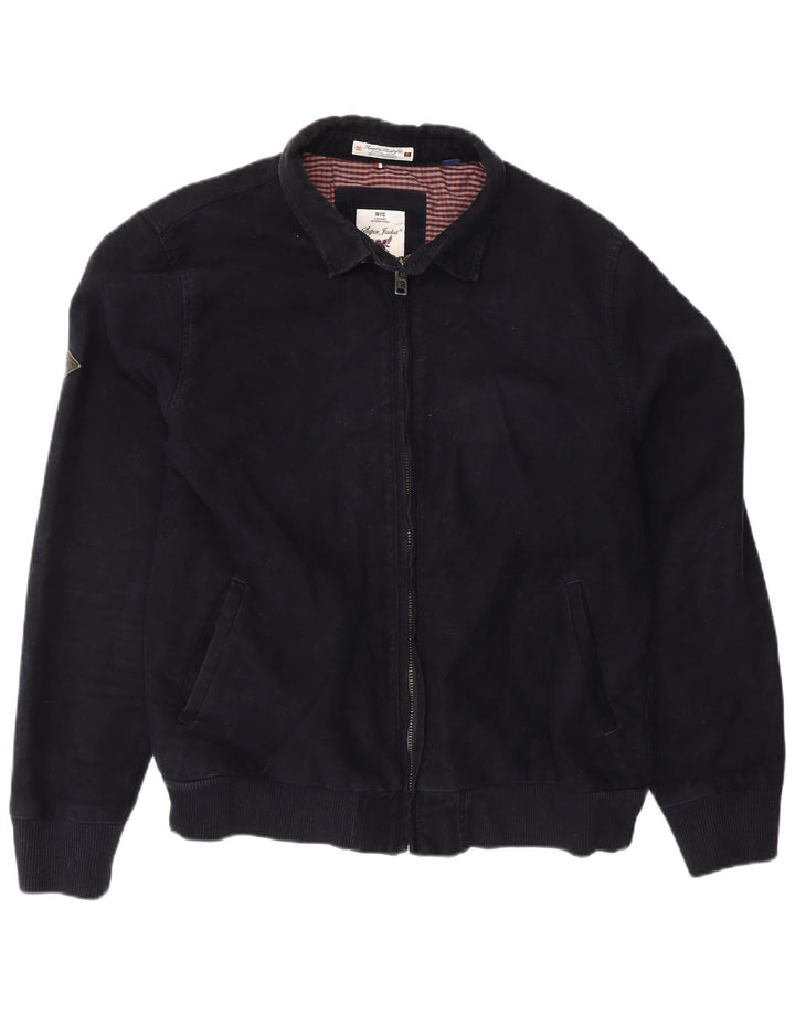 SUPERDRY Mens Bomber Jacket UK 44 2XL Navy Blue Cotton Vintage Superdry and Second-Hand Superdry from Messina Hembry 